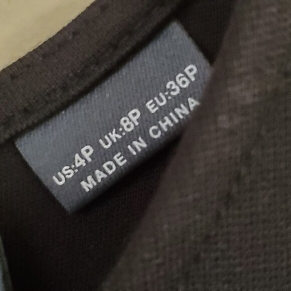 Anthropologie Maeve Black Cream Piping Bodycon Midi Dress Size 4P - Picture 5 of 6